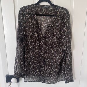 Eddie Bauer women’s sheer floral blouse